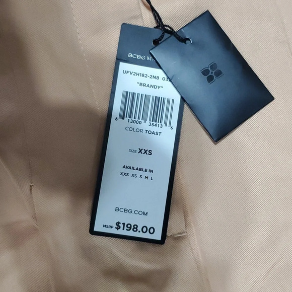 Bcbg maxazria brandy wide leg pleated flowing tan pants nwt - Picture 4 of 9